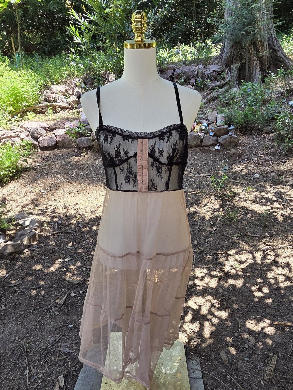 Pins And Needles Anthropologie Sheer Black Lingerie Dress
